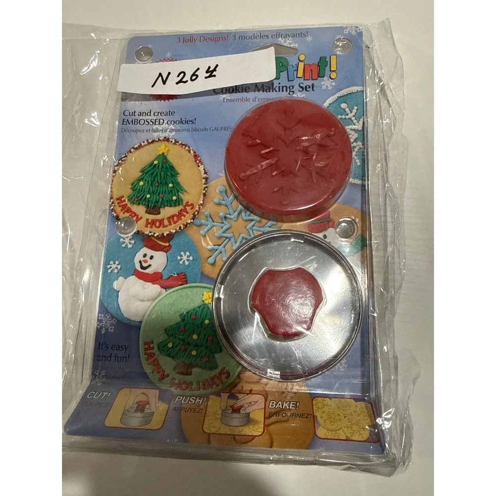 Wilton Push N Print Cookie Making Set Holiday Christmas 2308-4403 Vintage 2007